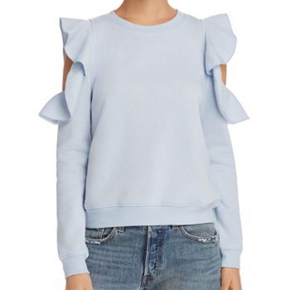 Rebecca Minkoff Gracie Ruffle Cold Shoulder Sweatshirt